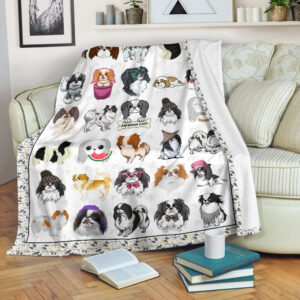 Cute Japanese Chin Fleece Throw Blanket –&hellip;
