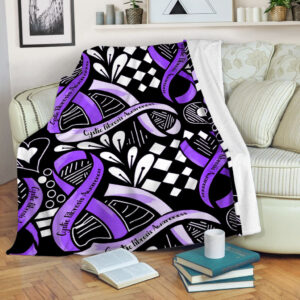 Cystic Fibrosis Awareness Ribbon Fleece Throw Blanket&hellip;