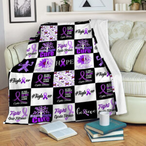 Cystic Fibrosis Pattern Caro Fleece Throw Blanket&hellip;