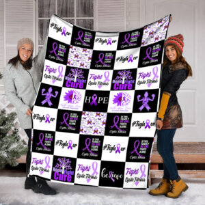 Cystic Fibrosis Pattern Caro Fleece Throw Blanket&hellip;