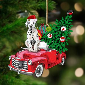 Dalmatian-Pine Truck Hanging Christmas Plastic Hanging Ornament&hellip;