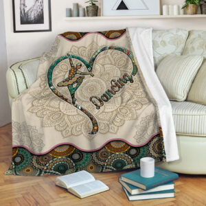 Dancing Symbol Vintage Mandala Fleece Throw Blanket&hellip;