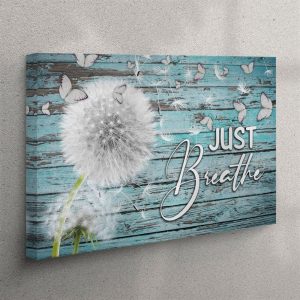 Dandelion Just Breathe Canvas Wall Art –&hellip;
