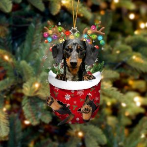 Dapple Dachshund In Snow Pocket Christmas Ornament&hellip;
