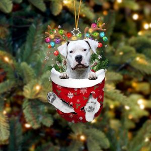 Dogo Argentino In Snow Pocket Christmas Ornament&hellip;