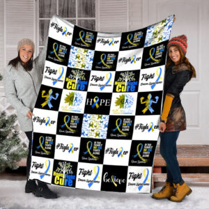 Down Syndrome Pattern Caro Fleece Throw Blanket&hellip;