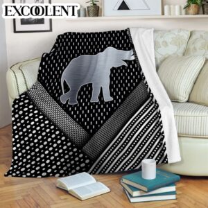 Elephant Abstract Silver Fleece Throw Blanket –&hellip;