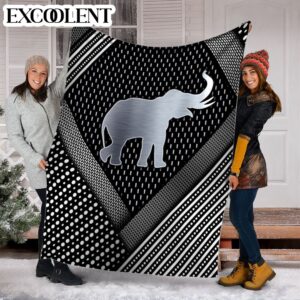 Elephant Abstract Silver Fleece Throw Blanket –&hellip;