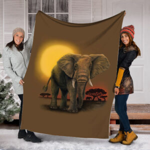 Elephant African Fleece Throw Blanket – Throw&hellip;