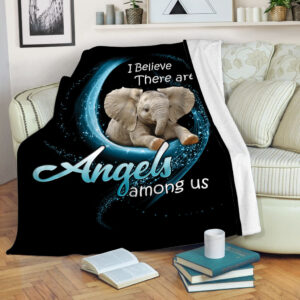 Elephant Angels Among Us Fleece Throw Blanket&hellip;