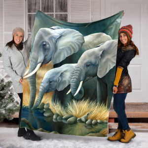 Elephant Animal Painting Fleece Throw Blanket –&hellip;