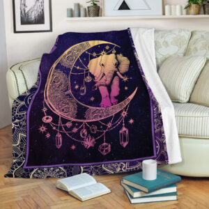 Elephant Boho Moon Fleece Throw Blanket –&hellip;