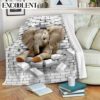 Elephant Burlap Fabric Create Fleece Throw Blanket – Soft And Cozy Blanket – Best Weighted Blanket For Adults