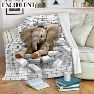 Elephant Broken Brick Fleece Throw Blanket –&hellip;