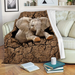 Elephant Dry Soil Crack Hole Fleece Throw&hellip;