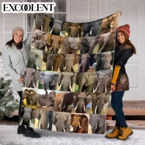 Elephant Face Shape Fleece Throw Blanket –&hellip;