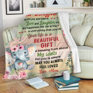 Elephant Flower Beautiful Gift Fleece Throw Blanket&hellip;