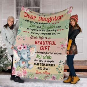 Elephant Flower Beautiful Gift Fleece Throw Blanket&hellip;