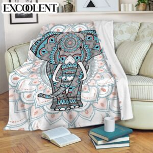 Elephant Flower Coloring Fleece Throw Blanket –&hellip;