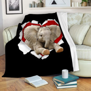 Elephant Heart Tear Fleece Throw Blanket –&hellip;