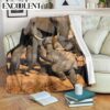 Elephant Leather Carving Fleece Throw Blanket – Soft And Cozy Blanket – Best Weighted Blanket For Adults