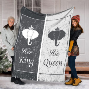 Elephant King And Queen Fleece Throw Blanket&hellip;