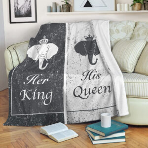 Elephant King And Queen Fleece Throw Blanket&hellip;