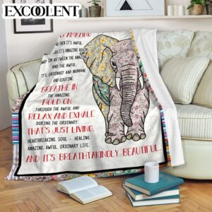Elephant Life Is Amazing Fleece Throw Blanket&hellip;