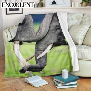 Elephant Love Photo Fleece Throw Blanket –&hellip;