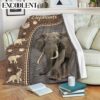 Elephant Leather Carving Fleece Throw Blanket – Soft And Cozy Blanket – Best Weighted Blanket For Adults