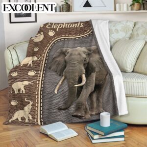Elephant Love Skin Fleece Throw Blanket –&hellip;
