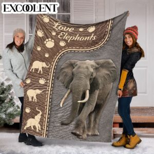 Elephant Love Skin Fleece Throw Blanket –&hellip;