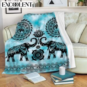 Elephant Mandala Id Fleece Throw Blanket –&hellip;