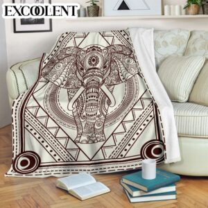 Elephant Mandala Pattern Fleece Throw Blanket –&hellip;