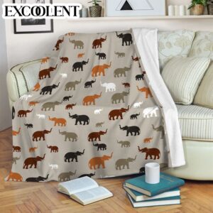 Elephant Pattern Sk Fleece Throw Blanket –&hellip;