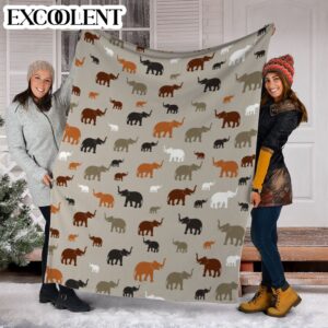 Elephant Pattern Sk Fleece Throw Blanket –&hellip;
