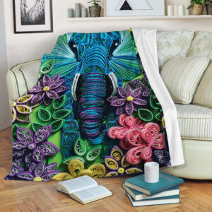 Elephant Quill Paper Art Pre Fleece Throw&hellip;