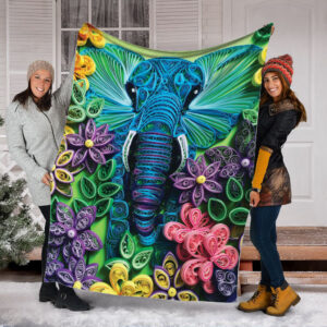 Elephant Quill Paper Art Pre Fleece Throw&hellip;