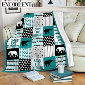 Elephant Shape Pattern Fleece Throw Blanket –&hellip;