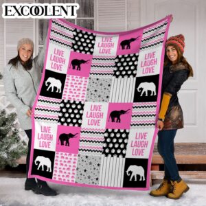 Elephant Shape Pattern Pink Fleece Throw Blanket&hellip;