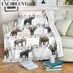 Elephant Sheet Music Fleece Throw Blanket –&hellip;