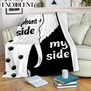 Elephant Side My Side Fleece Throw Blanket&hellip;