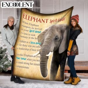 Elephant Spirit Guide Fleece Throw Blanket –&hellip;