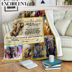 Elephant To My Daughter Fleece Throw Blanket&hellip;
