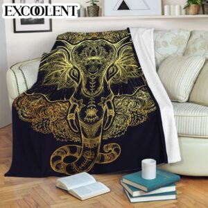 Elephant Tribal Mandala Fleece Throw Blanket –&hellip;
