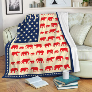 Elephant Usa Flag Fleece Throw Blanket –&hellip;