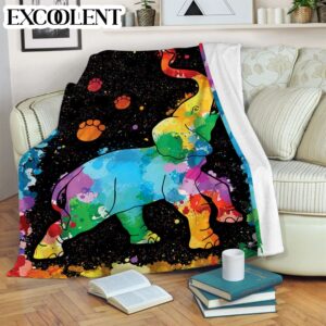 Elephant Watercolor Fleece Throw Blanket – Soft&hellip;