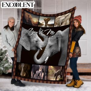 Elephant You And Me Fleece Throw Blanket&hellip;