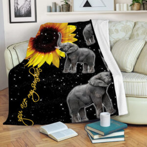 Elephant You Are My Sunshine Fleece Throw&hellip;