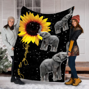 Elephant You Are My Sunshine Fleece Throw&hellip;